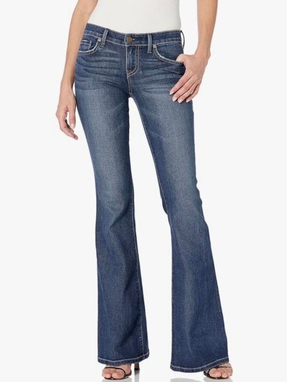 Level 99 Dahlia Flare Jeans Retro Low-rise Mid Wash Tall Women's Size 28